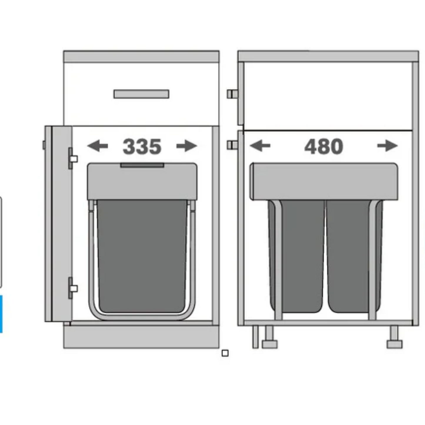 Basurero Reciclaje 2 contenedores extraíbles (30 litros)