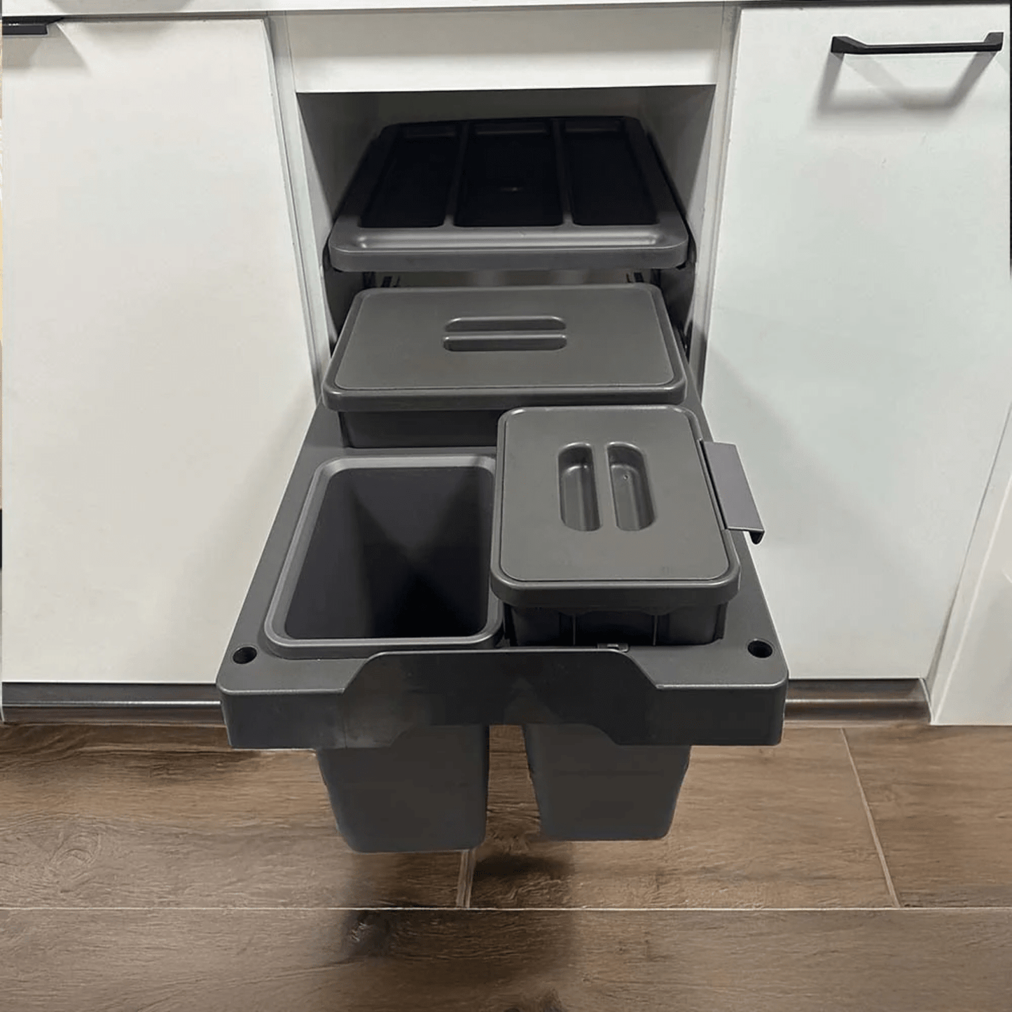 Basurero Reciclaje 3 contenedores extraíble (18L+6L+5L) - Om Panda Chile