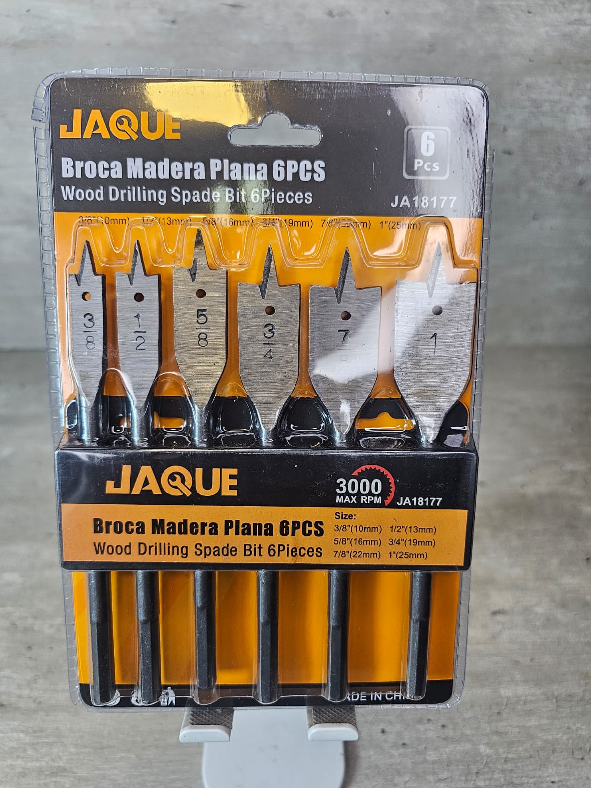 6 Broca Para Madera Plana 3/8 - 1 PuLG Paleta Nuevo - Om Panda Chile