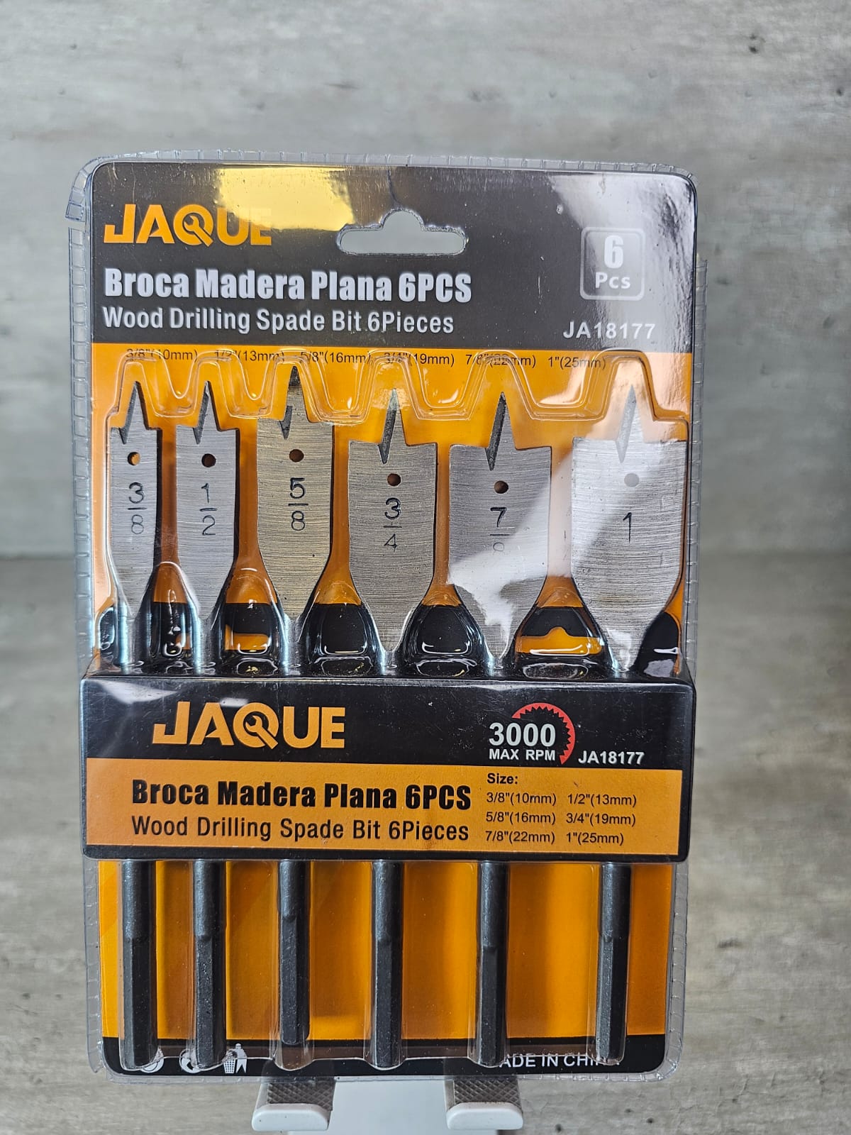 6 Broca Para Madera Plana 3/8 - 1 PuLG Paleta Nuevo - Om Panda Chile