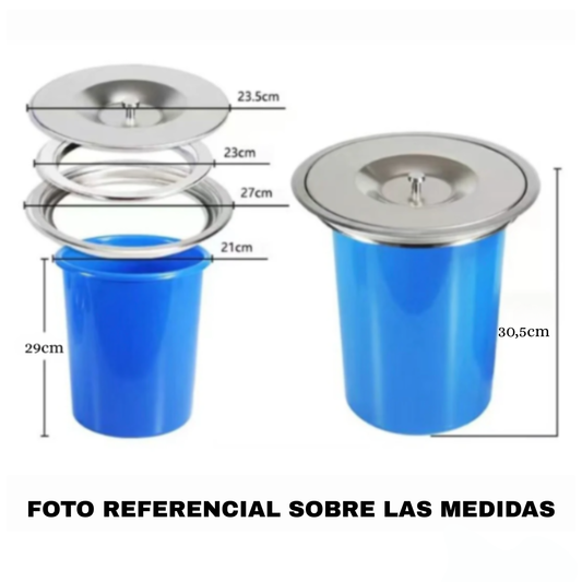 Basurero Empotrado en mueble (8 litros) Acero Inoxidable