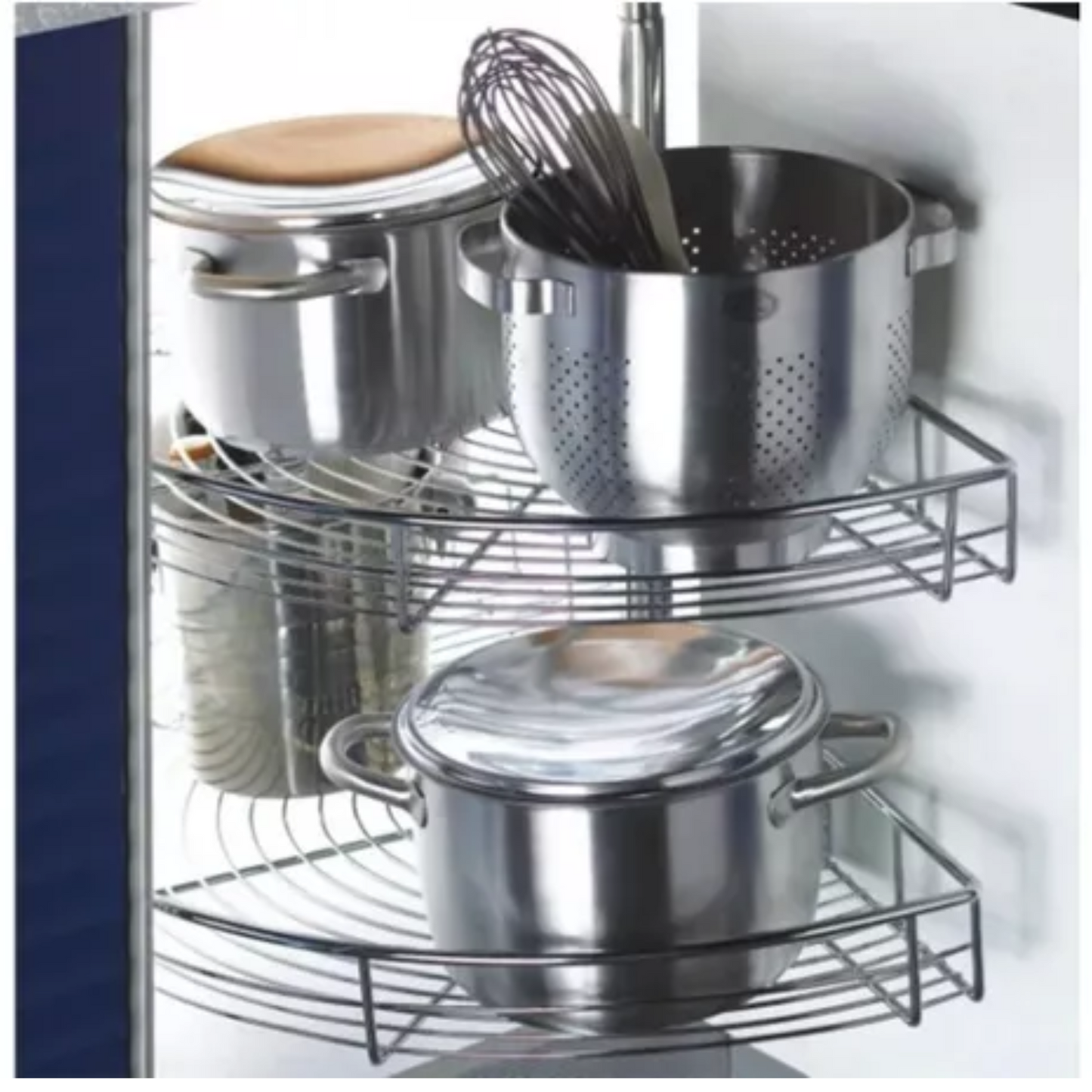 Rotonda Medialuna Cromada Giro 180° Plateado