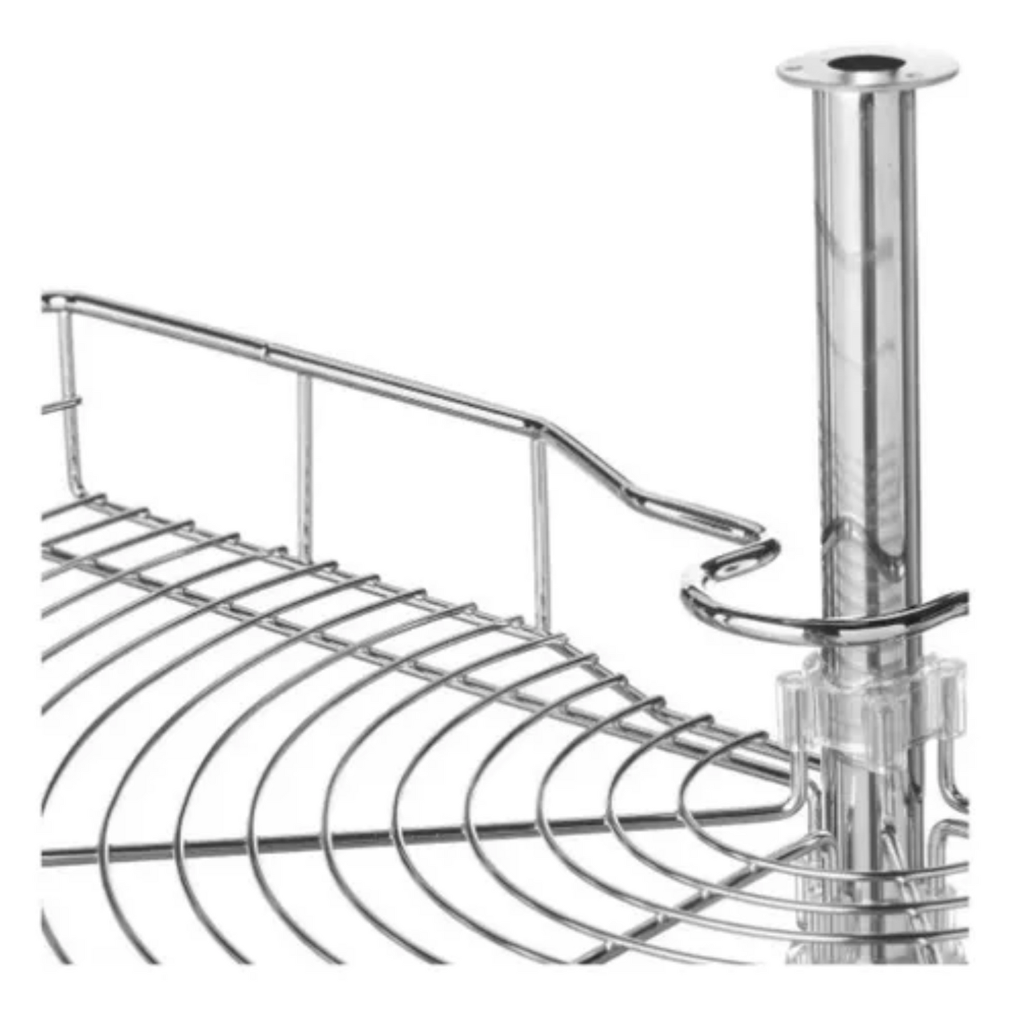 Rotonda Medialuna Cromada Giro 180° Plateado