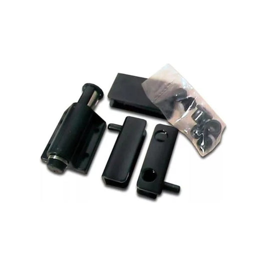 2 Set Bisagra Puerta Vidrio Reten Negro Kit Instalación