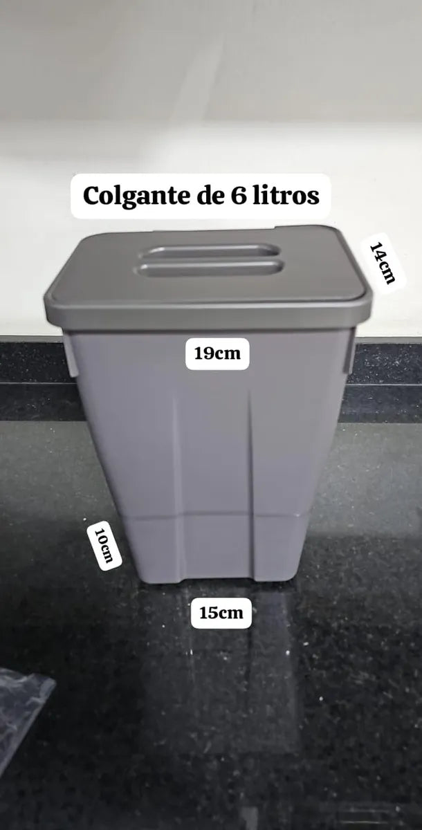 Basurero colgante con tapa desmontable (6 litros)