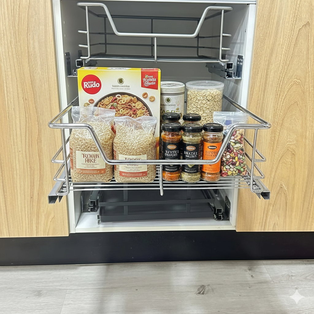 Cesta Cromada Extraíble cierre suave