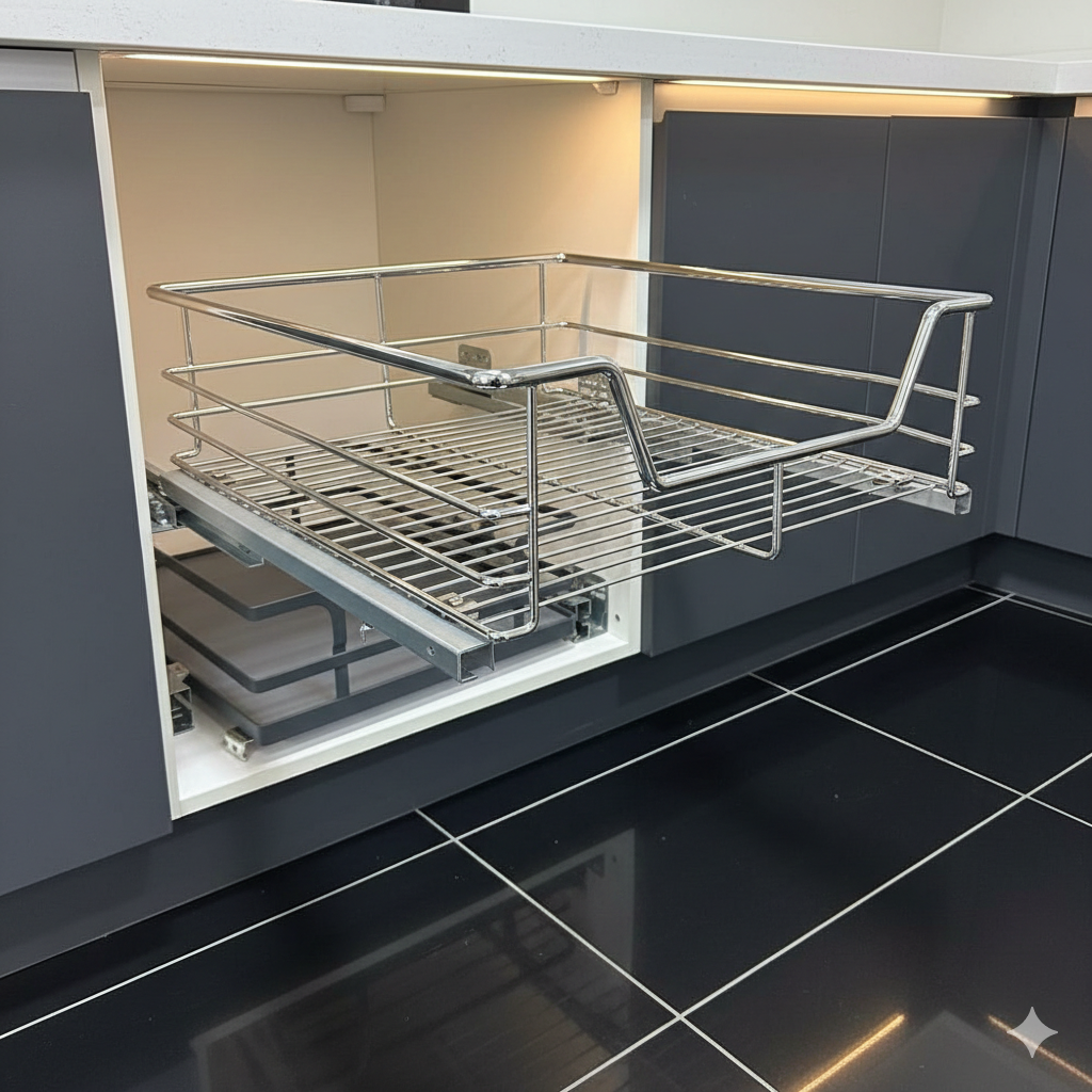 Cesta Cromada Extraíble cierre suave