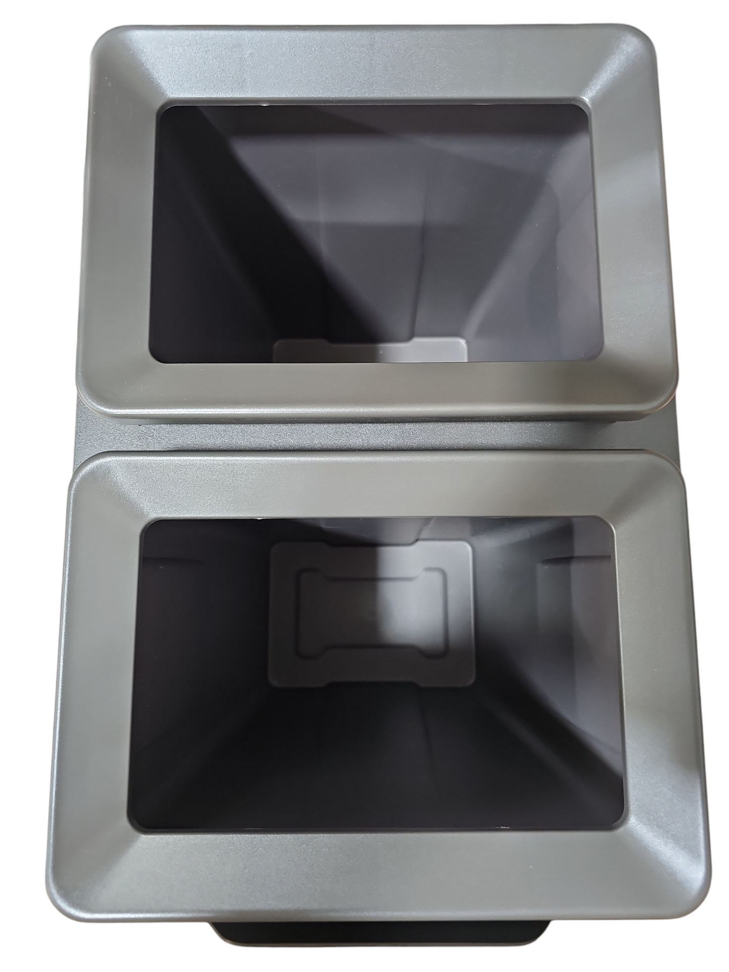 Basurero Reciclaje 2 contenedores antracita (36 litros) FRENTE DE MADERA