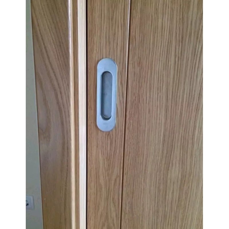 Asa Ovalada Embutida Puerta Closet Acero 120mm X 40mm Nuevo - Om Panda Chile