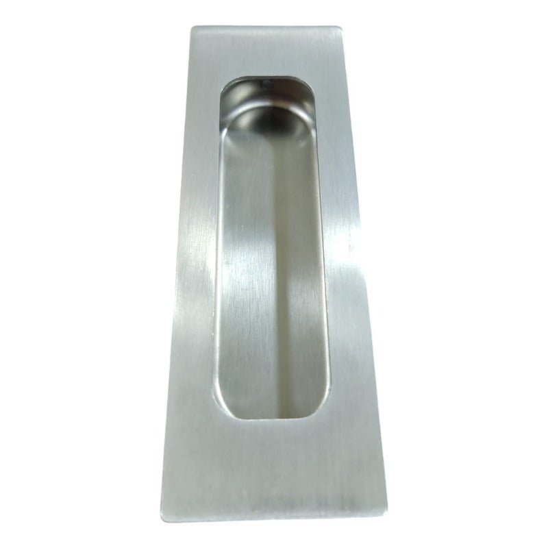 Asa Rectangular Embutida Puerta Closet Acero 120mm X 40mm Plateado Nuevo - Om Panda Chile