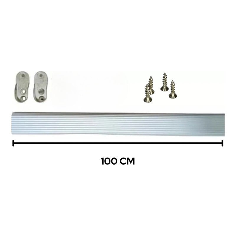 Barra Colgante Ovalada Closet/soporte 100 Cm Aluminio Aluminio Nuevo - Om Panda Chile