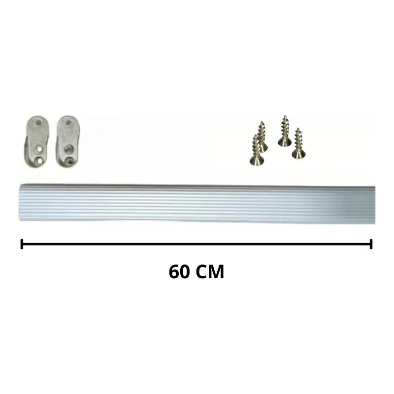 Barra Ovalada Closet/soporte 60 Cm Aluminio Nuevo - Om Panda Chile