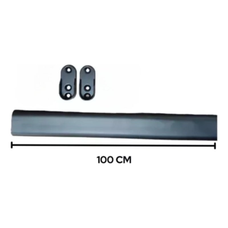 Barra Tubo Closet Armario Ovalado 100cm + Soportes Negro Negro Nuevo - Om Panda Chile