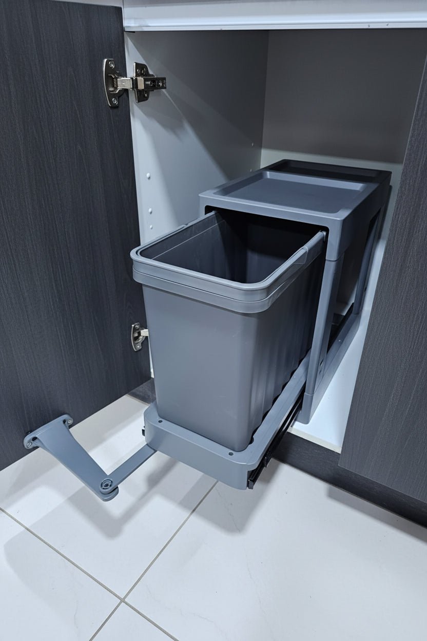 Basurero Extraíble Automático Antracita para Cocina Compacta - Om Panda Chile
