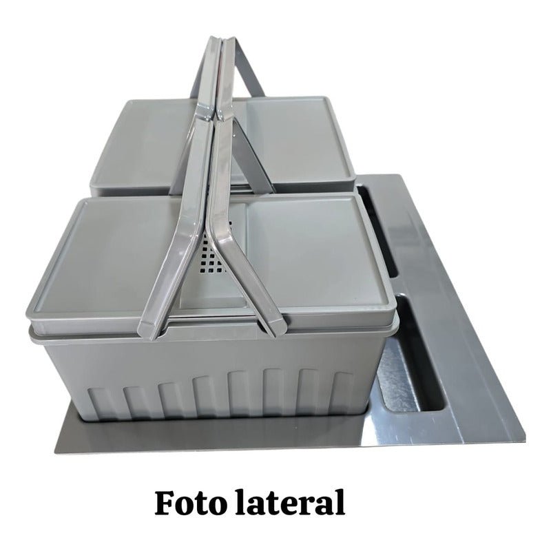Basurero De Doble Contenedor Para Cajón Terminado De 60cm Antracita Nuevo - Om Panda Chile