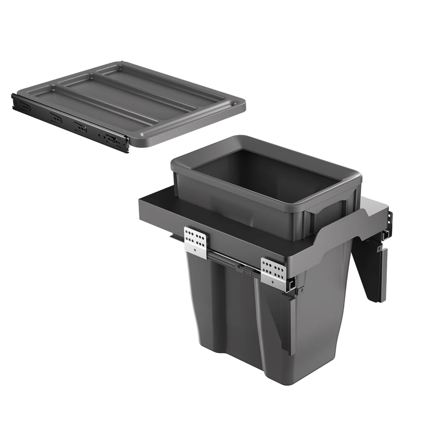 basurero reciclaje frente madera para Cocina 1 contenedor extraíble con tapa (30 litros) - Om Panda Chile