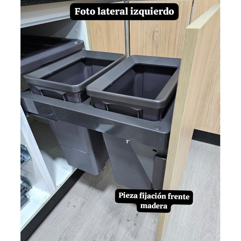 Basurero Reciclaje 2 contenedores antracita (36 litros) Nuevo - Om Panda Chile