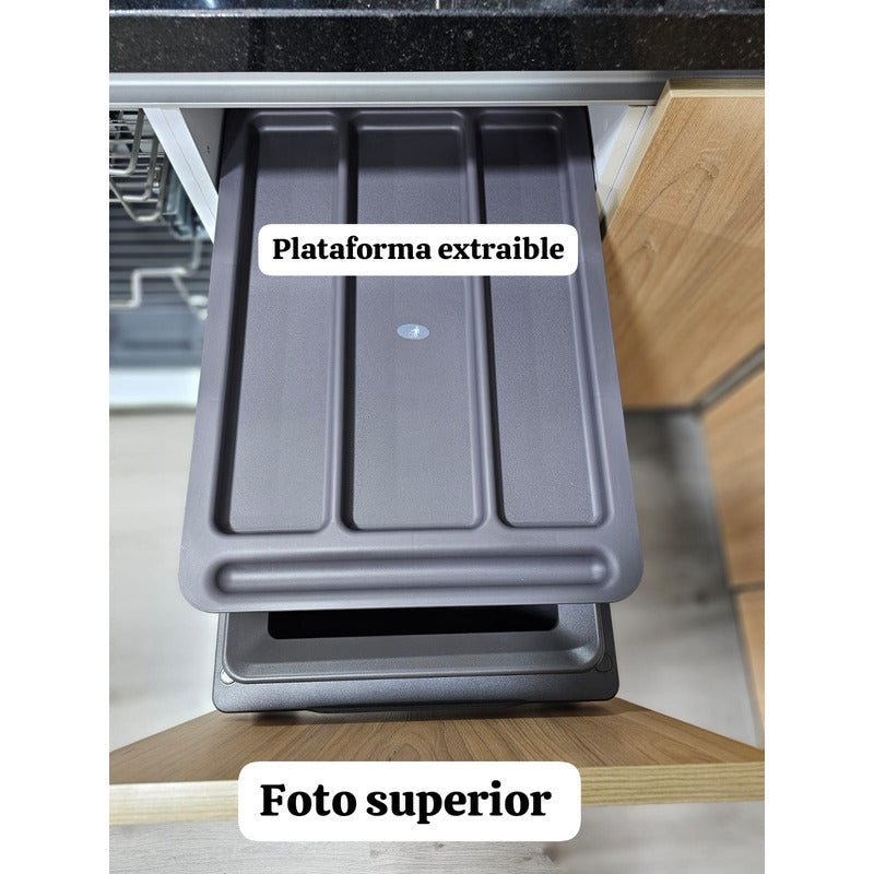 Basurero Reciclaje 2 contenedores antracita (36 litros) Nuevo - Om Panda Chile