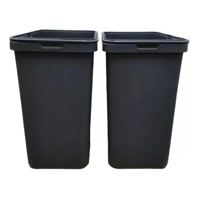 Basurero Reciclaje 2 contenedores extraíbles (40 litros) FRENTE DE MADERA Nuevo - Om Panda Chile