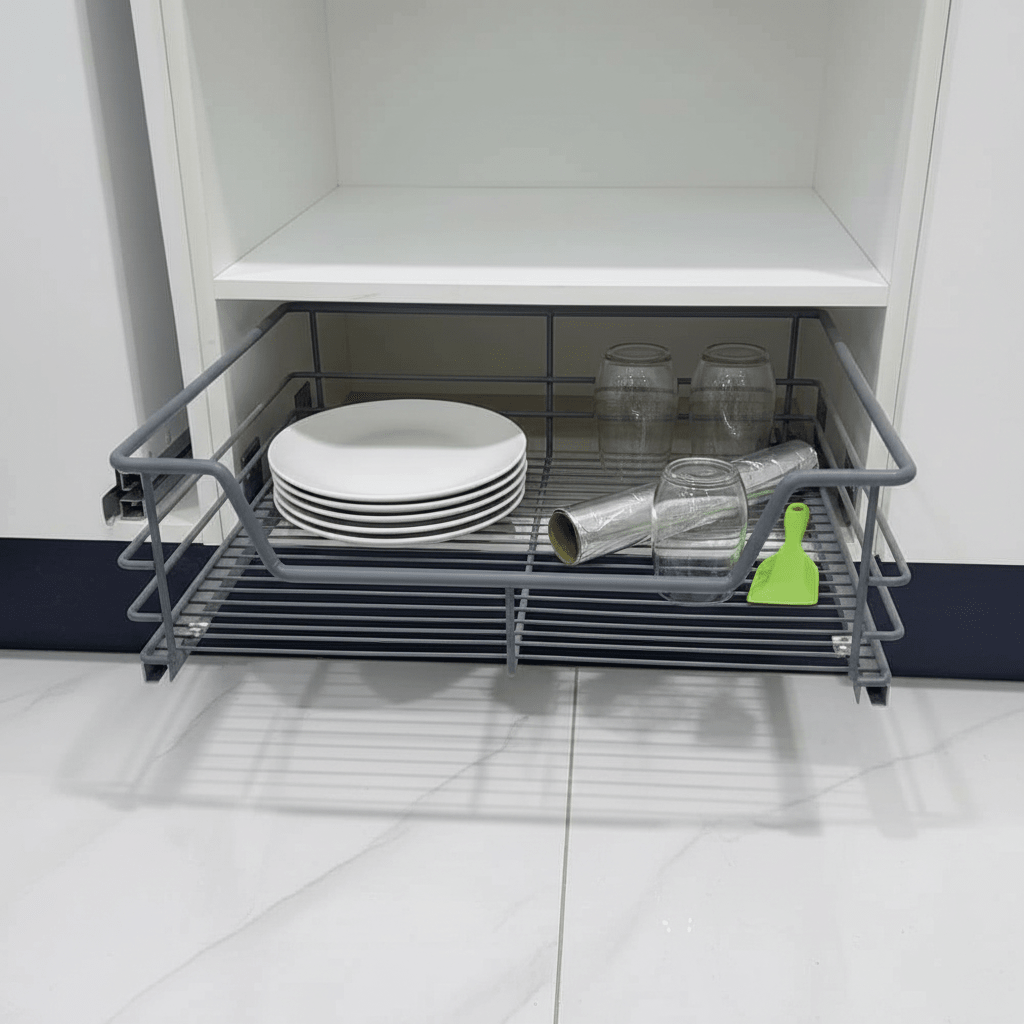 Cesta Extraíble de Rejilla Grafito Interior para Mueble de Cocina Cesta - Om Panda Chile
