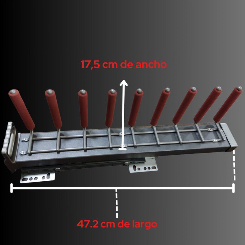 Corbatero Extraible Cierre Suave Gris Oscuro de 9 Barras Nuevo - Om Panda Chile