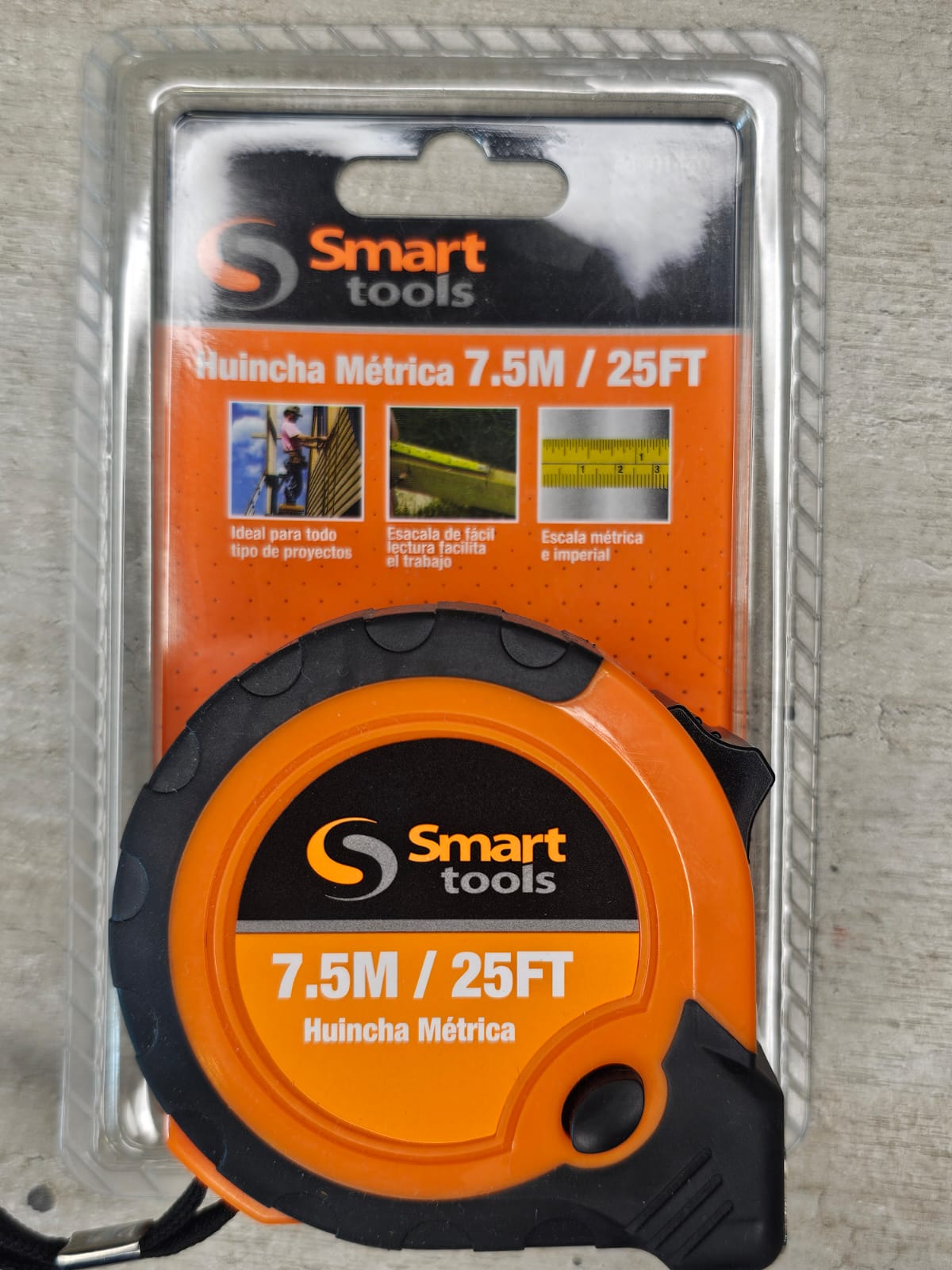 Huincha Métrica 7.5m Smart Tools Naranja - Om Panda Chile