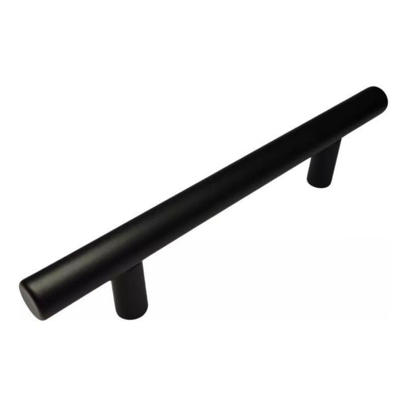 Manilla Tirador Tubular Madrid Negro Mate 9.6cm (Pack x5) Nuevo - Om Panda Chile