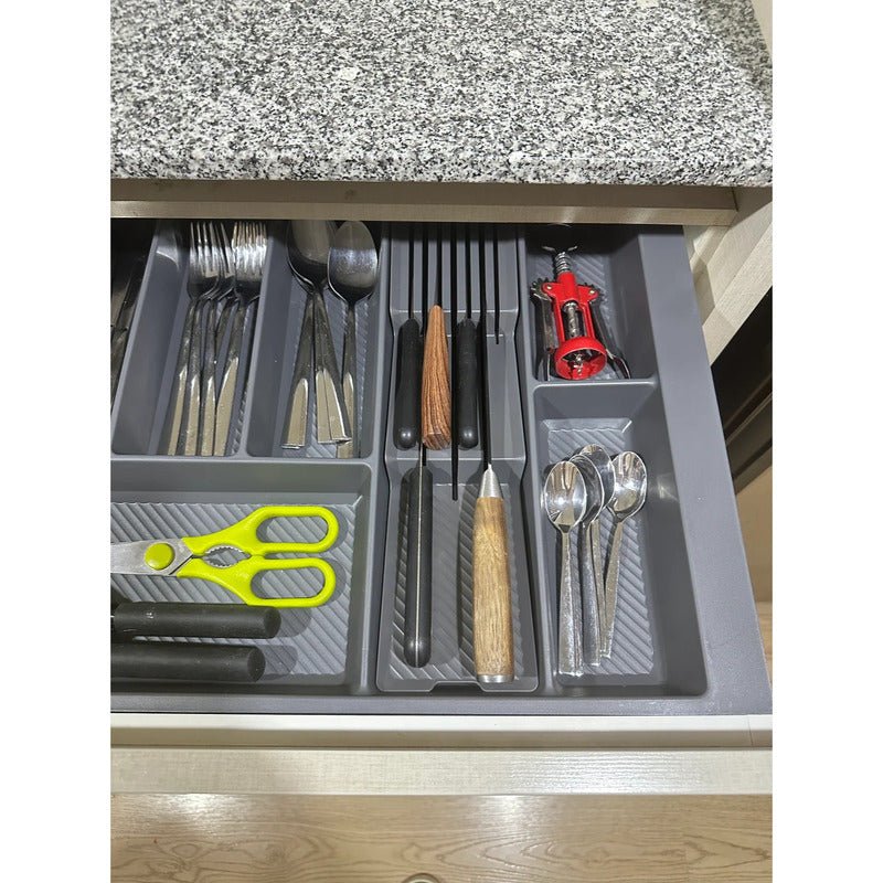Organizador De Cuchillos Antracita Para 7 Pcs Antracita Nuevo - Om Panda Chile