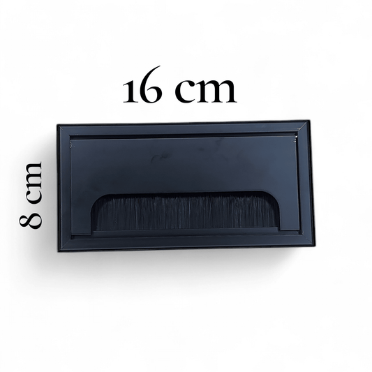 Pasacables Rectangular 16x8cm Negro Nuevo - Om Panda Chile