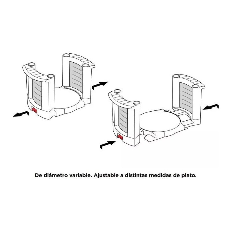 Porta Platos Extensible 180 - 270mm Hasta 12 Platos Gris Nuevo - Om Panda Chile