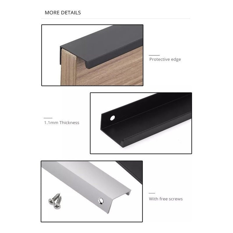 tirador manilla de puerta Negro Ce 160mm 5 Uni. Nuevo - Om Panda Chile